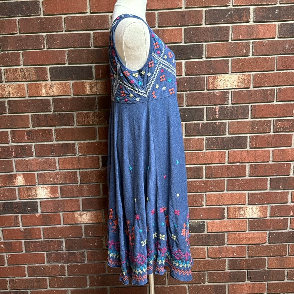 Johnny Was Blue Embroidered Dress - Picture 7 of 9